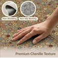 thumbnail image 6 of ODIKA 4'x6' Brown Multicolor Mosaic Design Washable Area Rug Playful Geometric Pattern with Vibrant Accents for Home Office, Under Desk, Non-Slip Chair-Friendly, Flatwoven, 6 of 7