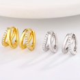 thumbnail image 6 of JennyShop Stainless Steel Gold Color Circle Hoop Earrings for Women Simple Cubic Zircon Double Ring Earring Cartilage Piercing Jewelry, 6 of 21