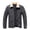Gray, variant on Mens Quilted Padded Jacket Sherpa Lined Fuzzy Collar Winter Insulated Coat Warm,Full Zip, Waterproof, Chest Zipper Pocket for Casual, Travel, Outdoor, Snow