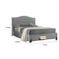 thumbnail image 5 of Sey California King Bed w Storage Drawer, Light Gray Burlap Upholstery, 5 of 7
