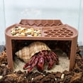 thumbnail image 4 of Hermit Crab Hide 2-in-1 Cave Shelter Feeding Dish Crab Tank Hideout And Feeder with Dual Food Bowls Textured Climbing Ramp Viewing Window Accessory for Hermit Crab Tank, 4 of 8