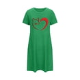 thumbnail image 4 of Camisón corto de talla grande para mujer, camisón de manga corta con estampado de pecho a la moda, camisón para mujer, 4 of 5