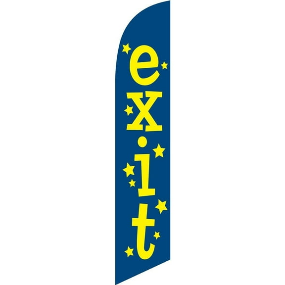 Exit Feather Banner Swooper Flag for festivals and events - NO WIND REQUIRED - Replacement FLAG ONLY