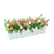 thumbnail image 1 of Adorno de escritorio con planta de flor artificial, de fácil mantenimiento y elegante, en maceta de madera. Flores rosas, 1 of 9