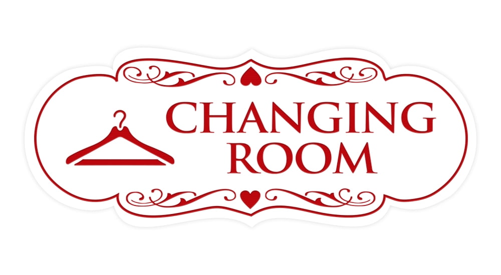 Designer Changing Room Sign (White/Red) - Medium - Walmart.com