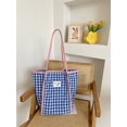thumbnail image 1 of JennyShop Bolsa De Hombro Plaid, Bolsa De Comunicación De Gran Capacidad, Bolsa De Tote, Bolsa De Cloth De Doble Capa Ligera, Bolso De Estudiante Universitario, 1 of 8