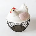 thumbnail image 2 of ToyKingdee Chicken-Shaped Wrought Iron Storage Basket for Eggs, Fruits, Vegetables, Decorative Kitchen Organizer, 2 of 6