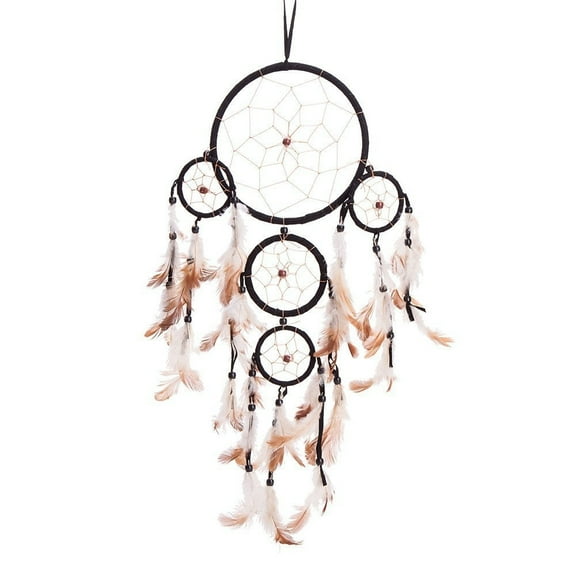 22" Traditional Black Dream Catcher with Feathers Wall or Car Hanging Ornament