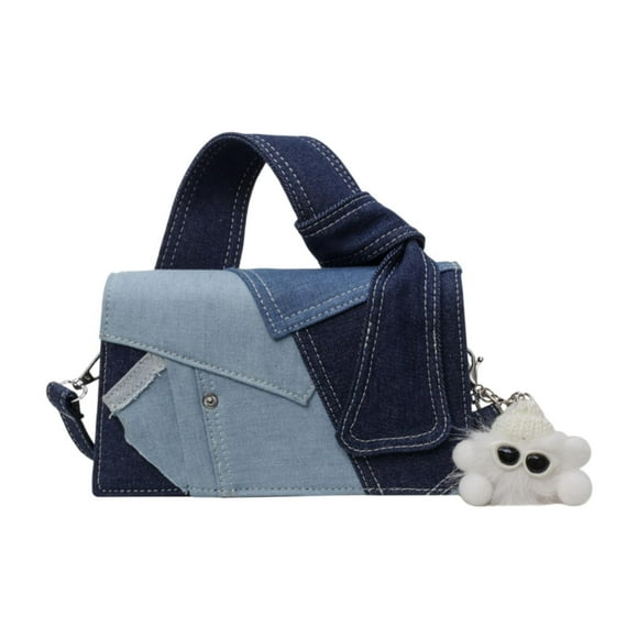 Bolso de hombro Fernando de mezclilla azul para mujer