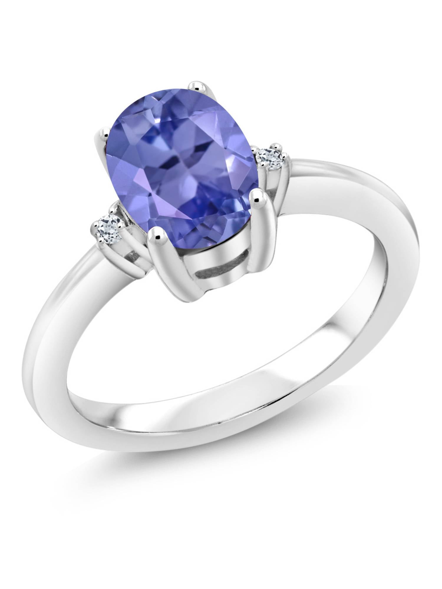 925 Sterling Silver Natural Blue Tanzanite 2.00 Carat Round Shape Solitaire Ring 925 Sterling Silver Natural Blue Tanzanite 2.00 Carat Round Shape Solitaire Ring