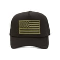 thumbnail image 1 of Military Patch Adjustable Trucker Hats - Olive American Flag, 1 of 2