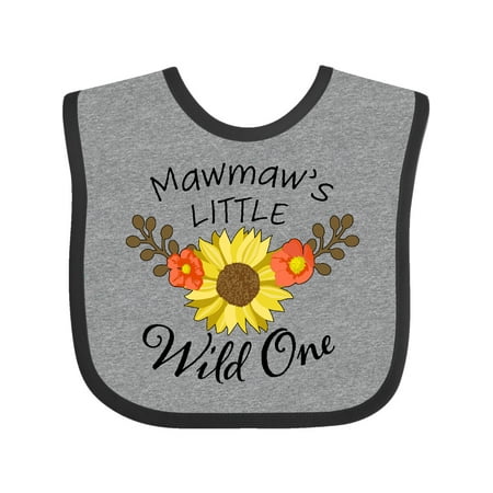 

Inktastic Mawmaw s Little Wild 1 with Beautiful Sunflower Gift Baby Boy or Baby Girl Bib