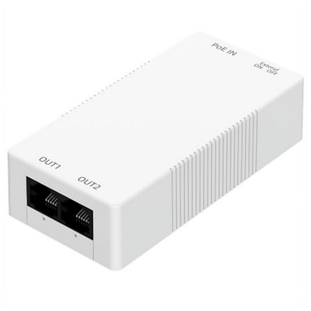 2 Port Gigabit POE Repeater 100/1000M 1 to 2 PoE Extender with IEEE802.3af/at PlugandPlay 48V for Surveillance Camera AP
