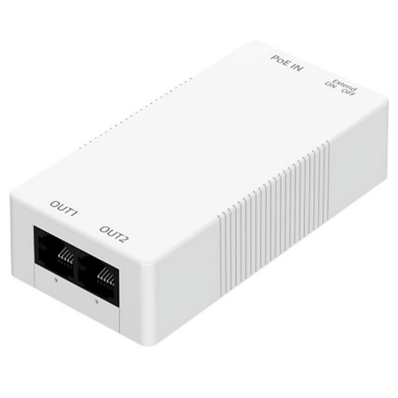 2 Port Gigabit POE Repeater 100/1000M 1 to 2 PoE Extender with IEEE802.3af/at PlugandPlay 48V for Surveillance Camera AP
