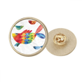 thumbnail image 1 of Cartoon Poisson Coloré Animal Rond Métal Broche d'Or Clip, 1 of 3