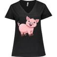 thumbnail image 3 of Inktastic Cute Pig Women's Plus Size V-Neck T-Shirt, 3 of 5