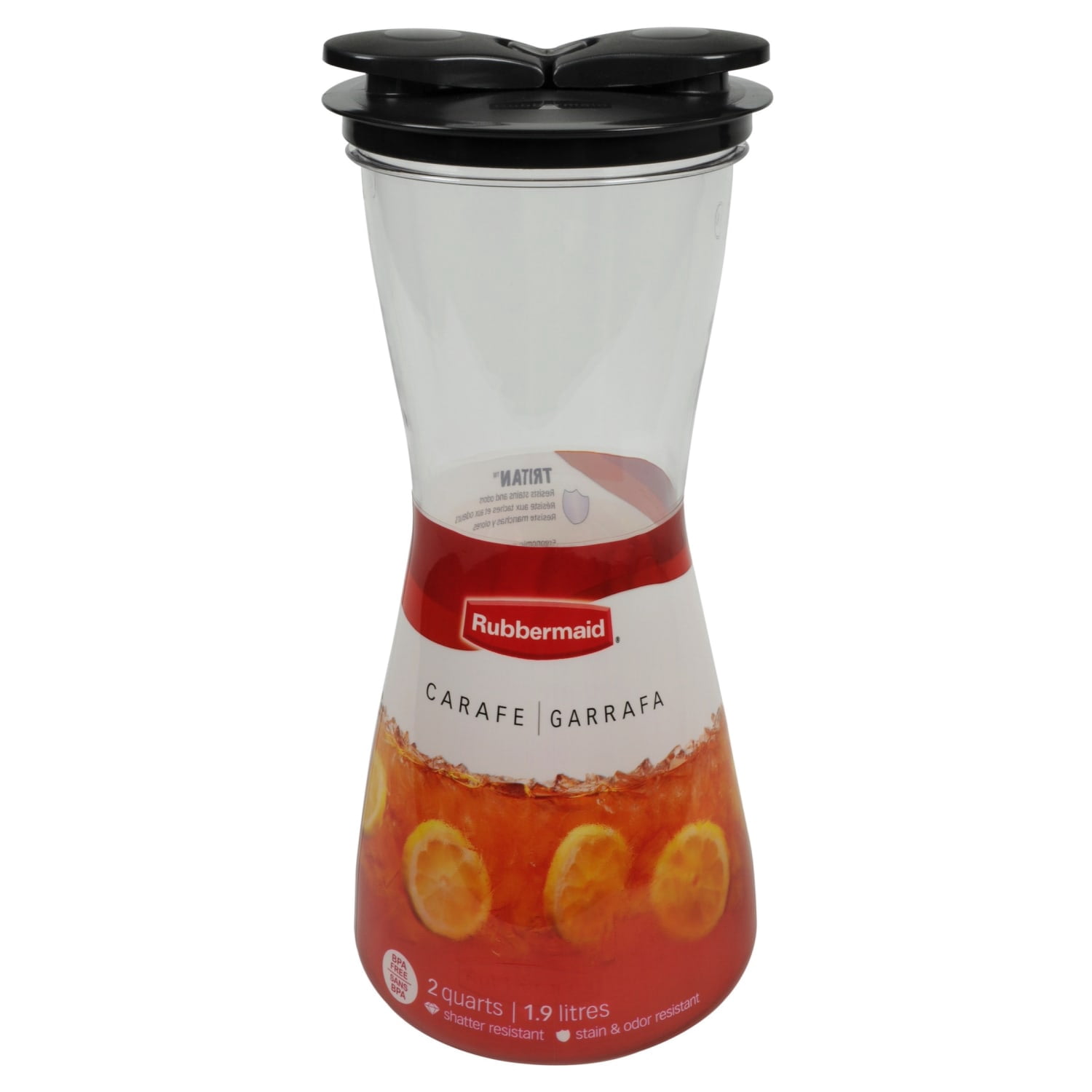 Rubbermaid, Beverage Storage, Carafe with Leak-Proof Lid, 2-quart, Clear, great for entertaining and serving.