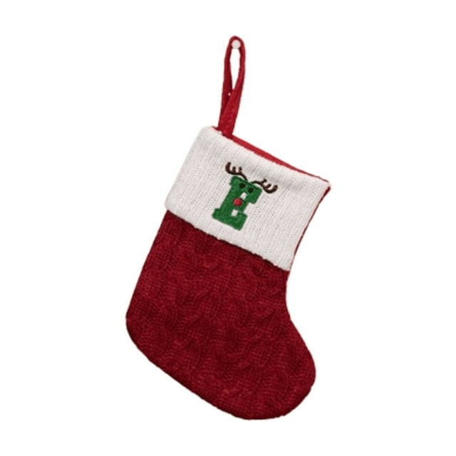 Dsscvnef Mini Stockings With Initials Christmas Stockings With 26 Letters Christmas Decorations Red Knitted Letters Embroidered Christmas Stockings Baby Ornament Beard Christmas Decorations