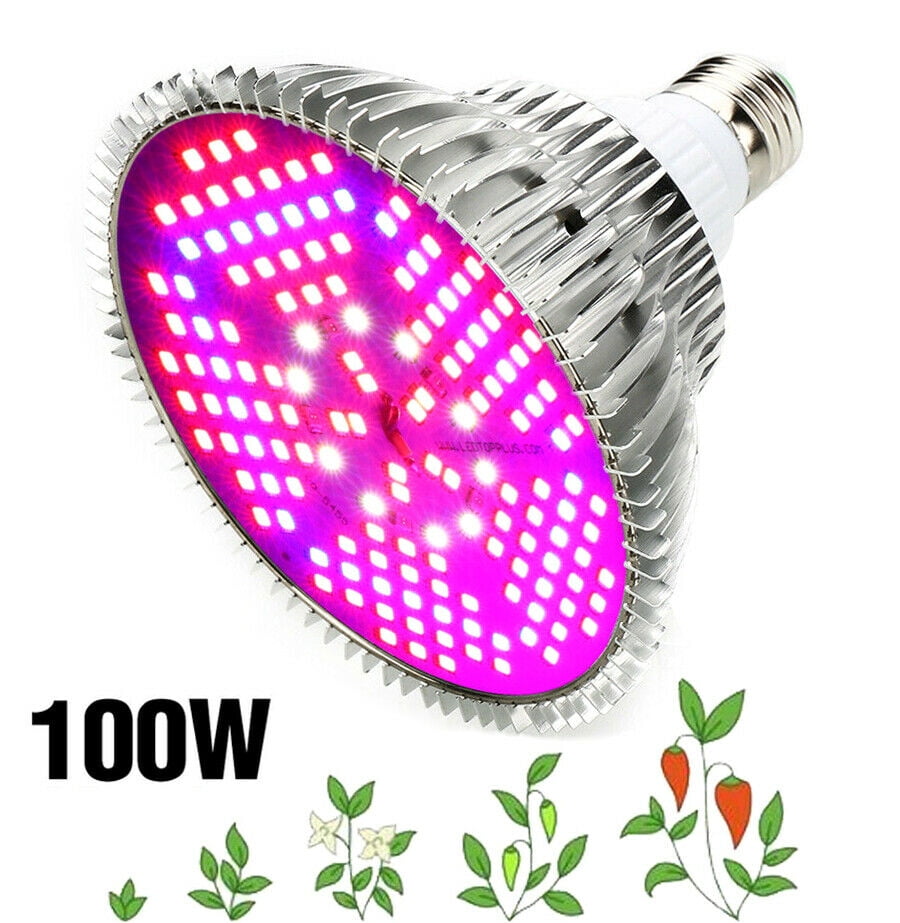 Led Grow Light Bulbs,Full Spectrum Grow Lamp,E27 100W LED Grow for Seedling 