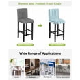 thumbnail image 3 of Aqua Striped Bar Stool Covers Set of 2, Modern Farmhouse Blue White Stripes Stretch Washable Bar Chair Covers with Backs, Removable Pub Counter Height Chair Cover for Kitchen Dining Room Cafe, 3 of 7