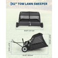 thumbnail image 2 of Lawn Sweeper Tow Behind with 42" Wide Sweeping Width, 21 Cu.Ft Large Hopper Capacity, Tool-Free Adjustable Sweeping Height, for Tractor ATV UTV, and Quick Assembly, 2 of 6