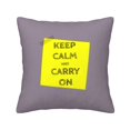 thumbnail image 1 of Square Throw Pillow Covers with Core, Keep Calm Slogan Labels Purple Pillows for Sofa Beds, 20"x20", 1 of 9