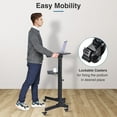 thumbnail image 6 of Yescom Mobile 24" Height Adjustable Rolling Podium,Lectern, and Laptop Workstation Desk with 4 Lockable 360-degree Casters, 6 of 11