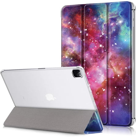 Epicgadget Case for iPad Pro 12.9 (4th Generation) 2020, Translucent Back Cover Auto Sleep/Wake Folding Stand Case (Support Apple Pencil Charging) for Apple iPad Pro 12.9 Inch 2020 (Galaxy)