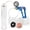 Blue + Protected Gauge, variant on LeLuv® Maxi Penis Pump w/ Blue Handle, Clear Hose | TPR Sleeve, Donut, 4 Constriction Rings | 9" x 2.00" Cylinder