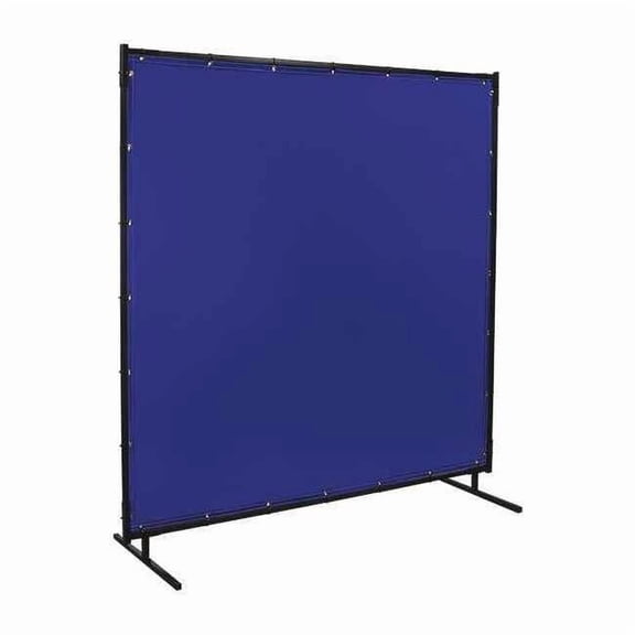 Welding Screen, Vinyl-Laminated Polyester, 8 ft W., 6 ft H., 13 oz/sq yd, With Grommet, Blue