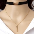 thumbnail image 2 of Collar de astas de terciopelo con cadena colgante de borlas dobles de cuero coreano, 2 of 5