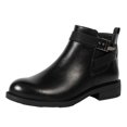 thumbnail image 1 of NECHOLOGY Botas Mujer Zapatos Botines mujer Botas con cremallera lateral con detalle de hebilla para mujer, botines de tacón grueso con punta en Retro, botas , zapatos de mujer (Black, 8), 1 of 7