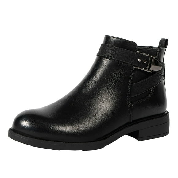 B91xZ Women's Boots Ankle Fleece Lined Sneakers Classic Ultra Snow Platform Anti-Slip Boot for Outdoor,Black 8