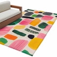 thumbnail image 2 of 3'x5' Area Rugs, Colorful Geometric Abstract Indoor Outdoor Area Rug for Living Room Bedroom, Minimalist Modern Art Washable Bathroom Rugs Kitchen Floor Carpet Mats Home Decor Aesthetic, 2 of 8