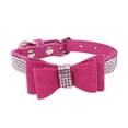 thumbnail image 1 of Methold Decoración para mascotas Cachorro Perro Gato Collar ajustable prop Correa Hebilla Rhinestone PULeather Suministros para perros Rosa roja XXL, 1 of 2