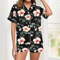 thumbnail image 5 of Fewfanhot Women's Ultra-Soft Sleepwear Set - Cotton-Blend Short Sleeve Pajamas & Short Pants Total 2PC, Ideal for Family Gatherings and Cozy Nightwear, 5 of 7