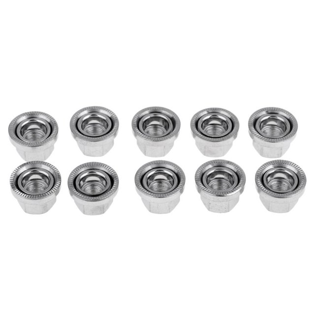 10 Unids Bicicleta Rueda Trasera Buje Eje De Brida Grande Tuerca Para Equipo De Ciclo De Bicicleta Fijo DIY Accesorios M10 Baoblaze Tuerca de eje de rueda de bicicleta