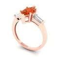 thumbnail image 2 of 2 ctw 3 Stone Anniversary Ring for Women | Marquise Cut Simulated Red Diamond | Hyperallergenic Solid 18K Rose Gold, 2 of 5