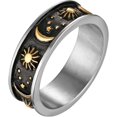 thumbnail image 1 of YAZI 8mm Moon Star Sun Statement Ring Stainless Steel Boho Jewelry for Women Men, 1 of 12