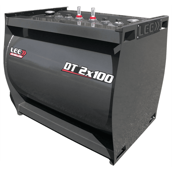 LEE DT 2x100 Diesel Fuel Transfer Tank, Two Heavy Duty Steel 100-Gal Portable Auxiliary Truck Bed Tanks in One, Gray