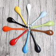 thumbnail image 2 of Cucharas de sopa de cerámica de 5 Cucharas de porcelana para café, té, juego de 8 (colores variados), 2 of 5