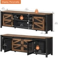 thumbnail image 4 of Wampat Farmhouse Sliding Barn Door TV Stand, 70 Inch, for 75 Inch TV with Storage Shelf, Dark Walnut and Black, 4 of 6
