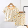 thumbnail image 2 of Xudanell Bamboo Viscose Toddler Animal Pajamas Girls Cool Short Summer 12M-8Y Snug fit Pjs Set 2pcs (7-8 Years,Yellow), 2 of 3