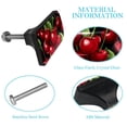thumbnail image 3 of 4 Pcs Watercolor Cherry Fruit Crystal Glass Drawer Knob Pull Handle Ergonomic Furniture Cabinet Handle for Kitchen Dresser Cupboard Wardrobe, 3 of 7