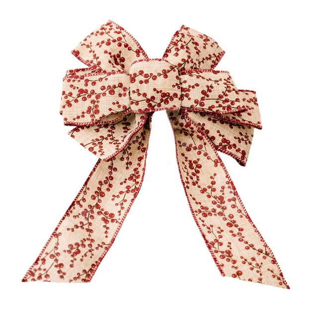 MesaSe Fête Fournitures Décorations Rouge Noeud Papillon Noël Noeuds Fil de Tissu Rétro Nouvel An Pendentif