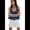 Blue, variant on Women's Summer Beach Sleeveless Tie-Front Crop Top in Lace and Mesh Chiffon Boho Y2k Style Dark Brown S