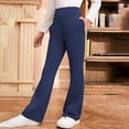 thumbnail image 5 of Uniform Pants for Girls Pants Stretch Pants with Pockets Flare Leg Pants Navy Blue Pants for Girls Uniform Back to School Outfits for Girls Girls Pants Size 11-12 Years, 5 of 6