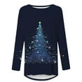thumbnail image 3 of 50% off Ugly Christmas Sweater! TMOYZQ Women's Long Sleeve Shirts Christmas Tree Print Fall Winter Pullover Sweatshirts Casual Loose Fit Lightweight Cozy Blouse for Xmas Holiday Parties, 3 of 4