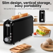 2-Slice Slim Toaster, 6 Shade Settings with Cancel, Reheat & Defrost, 10 Long Slot, Auto Shut off, Removable Crumb Tray, Black