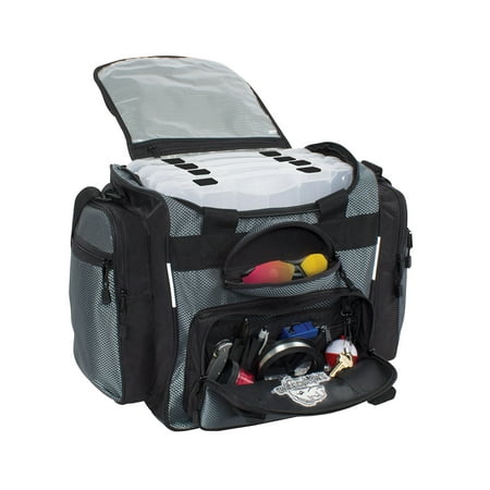 Okeechobee Fats Fisherman Deluxe Tackle Bag (Minnow Grey 4 Utility Tackle Boxes)